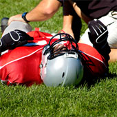 Injured football player.