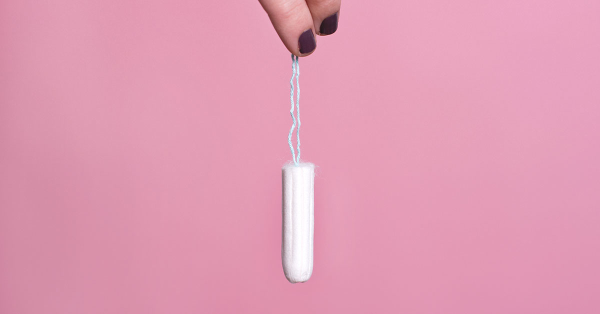 a Peeing vagina with tampon in